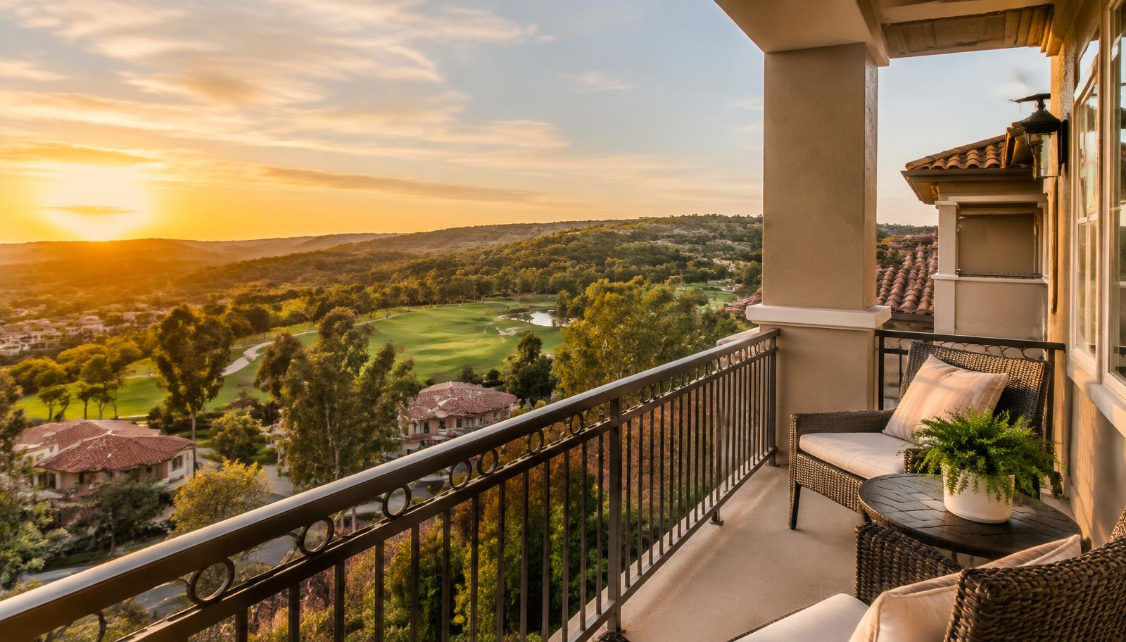 Illustrative elevated view over Mission Viejo hills, not a photograph of the property